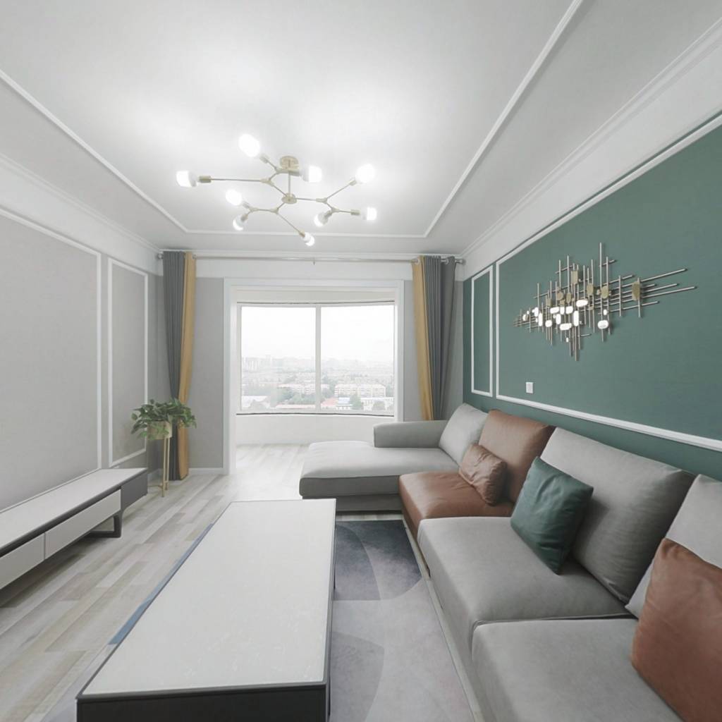 新华高档社区，118㎡舒适小三居，全新装修拎包入住。